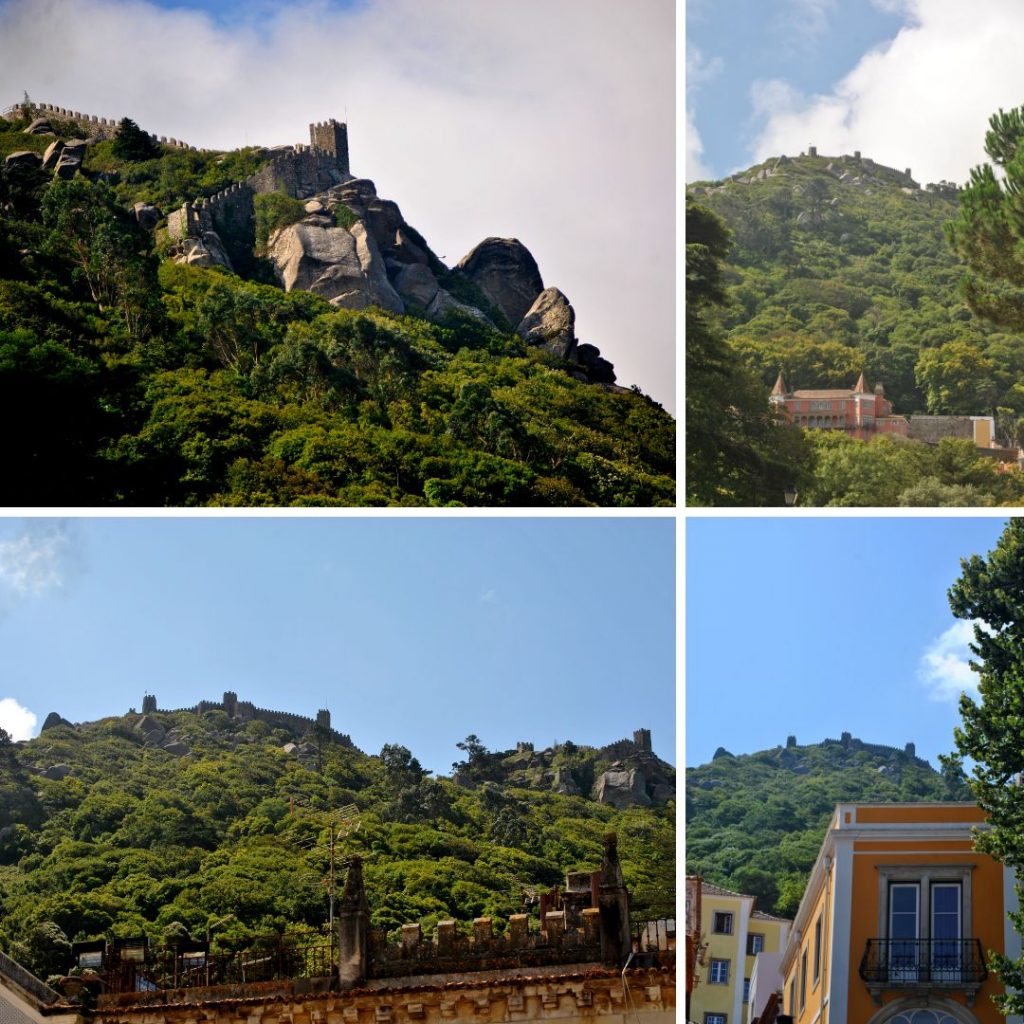 Vista del Castelo dos Mouros desde el centro de Sintra la Villa de los Palacios